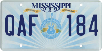 MS license plate QAF184