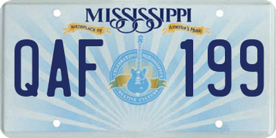 MS license plate QAF199