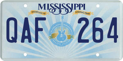 MS license plate QAF264