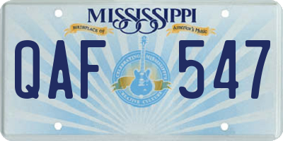 MS license plate QAF547
