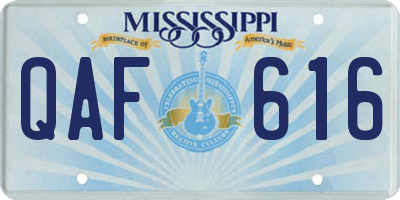 MS license plate QAF616