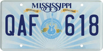 MS license plate QAF618