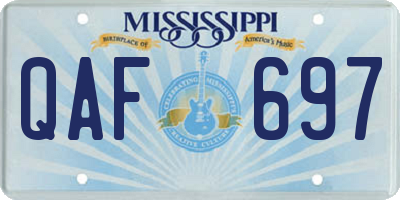 MS license plate QAF697