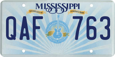 MS license plate QAF763