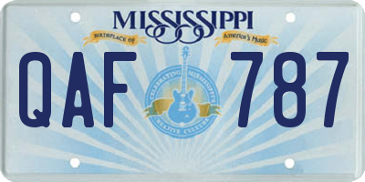 MS license plate QAF787