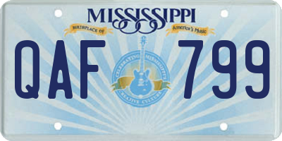 MS license plate QAF799
