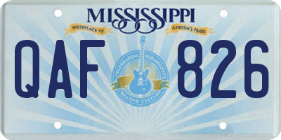 MS license plate QAF826