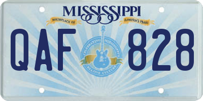 MS license plate QAF828