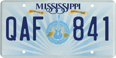 MS license plate QAF841
