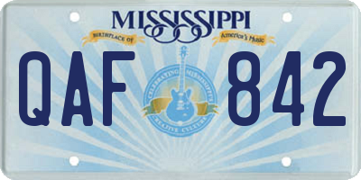 MS license plate QAF842