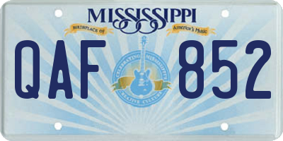 MS license plate QAF852