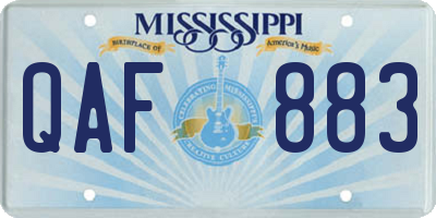 MS license plate QAF883