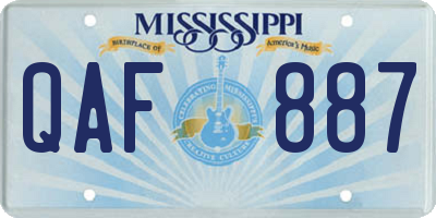 MS license plate QAF887
