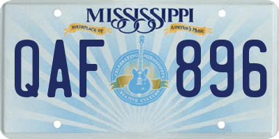 MS license plate QAF896