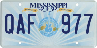 MS license plate QAF977
