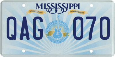 MS license plate QAG070