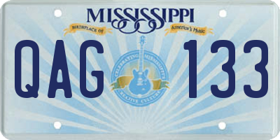 MS license plate QAG133