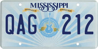 MS license plate QAG212