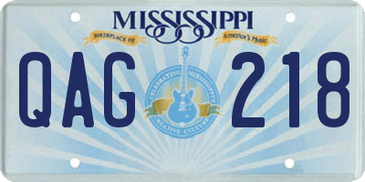 MS license plate QAG218