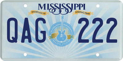MS license plate QAG222