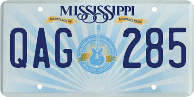 MS license plate QAG285