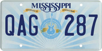 MS license plate QAG287