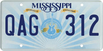 MS license plate QAG312