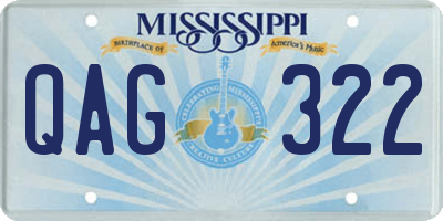 MS license plate QAG322