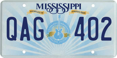 MS license plate QAG402