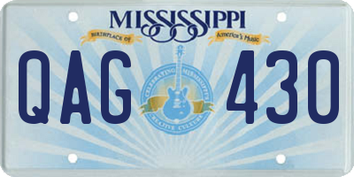 MS license plate QAG430