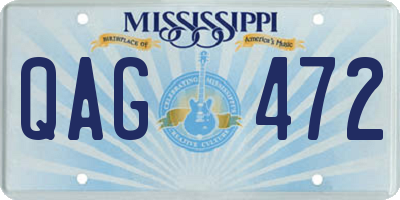 MS license plate QAG472