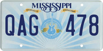 MS license plate QAG478