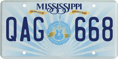 MS license plate QAG668