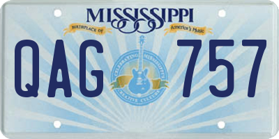 MS license plate QAG757