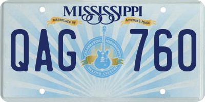 MS license plate QAG760