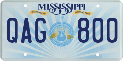 MS license plate QAG800