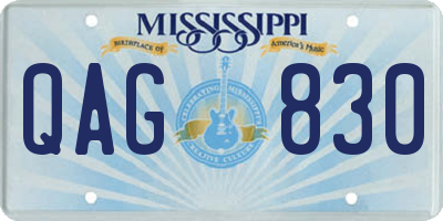 MS license plate QAG830
