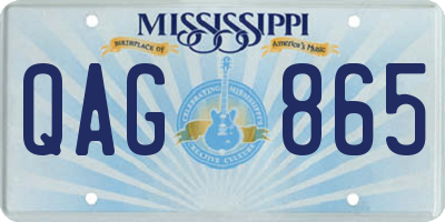 MS license plate QAG865