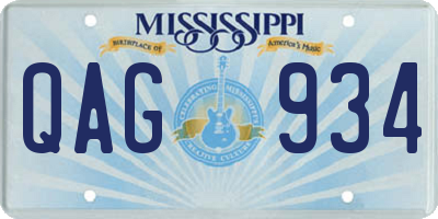 MS license plate QAG934