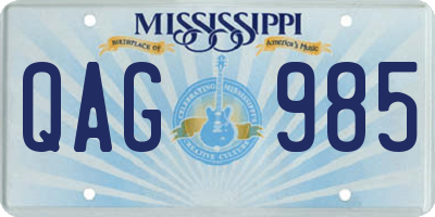 MS license plate QAG985