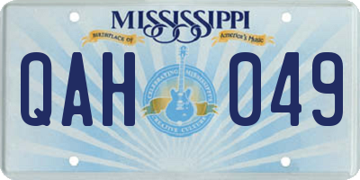 MS license plate QAH049
