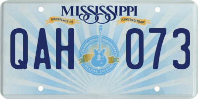 MS license plate QAH073