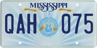 MS license plate QAH075