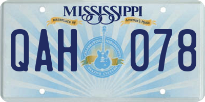 MS license plate QAH078