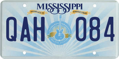 MS license plate QAH084