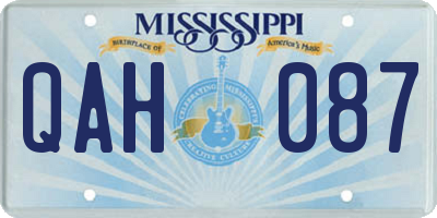 MS license plate QAH087