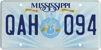 MS license plate QAH094