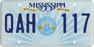 MS license plate QAH117
