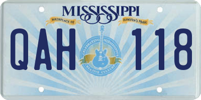MS license plate QAH118
