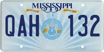 MS license plate QAH132